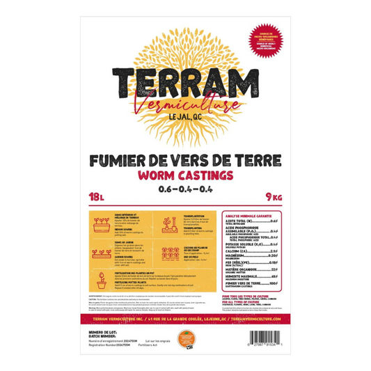 Fumier de vers de terre (18L)
