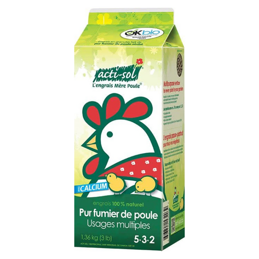 Acti-sol fumier de poule Usages multiples 5-3-2 (1,36 kg)