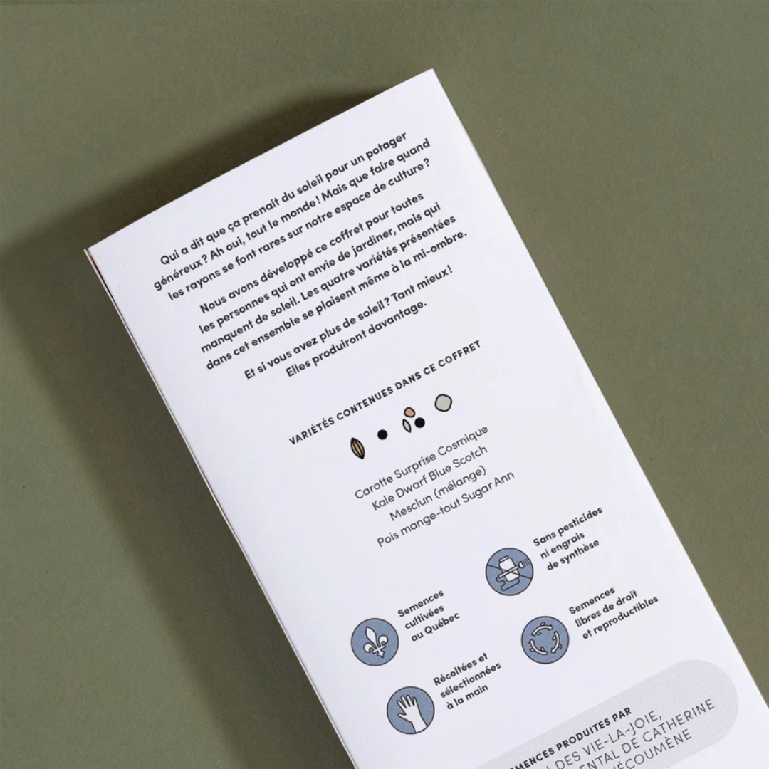 Coffret de semences - Collection potager de la mi-ombre